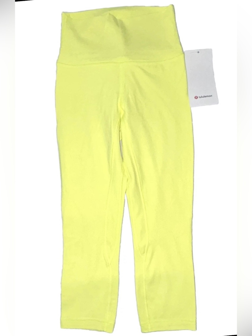 NWT LULULEMON SIZE 4 ALIGN HIGH RISE CROPPED 21” PANT LINED ELECTRIC LEMON $88